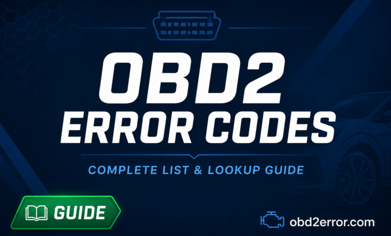 OBD2 error codes complete list and lookup guide