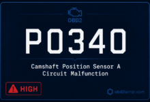 P0340 code camshaft position sensor A circuit malfunction