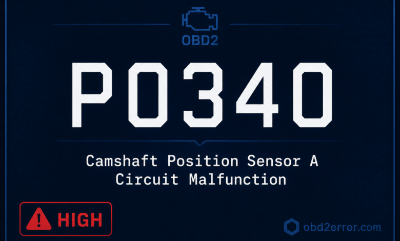 P0340 code camshaft position sensor A circuit malfunction