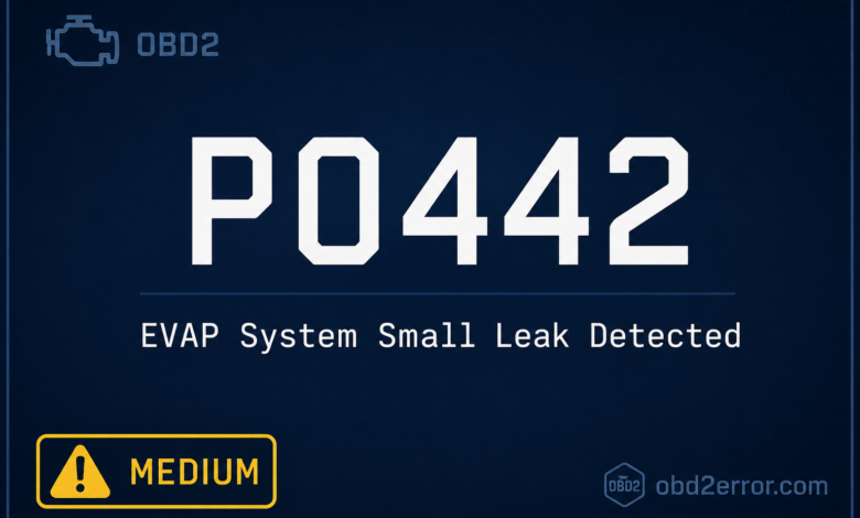 P0442 code evaporative emission control system small leak detected