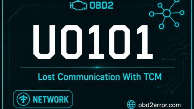 U0101 code lost communication with TCM transmission control module