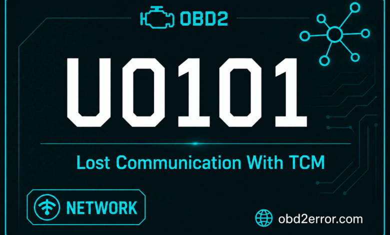 U0101 code lost communication with TCM transmission control module